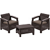 Комплект мебели Corfu Weekend (2кресла+столик)коричн,серая подуш.(chair(x2):75x70x79 table:77x57*43)