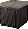 Пуф Cube With Cushion коричневый 42*42*39см